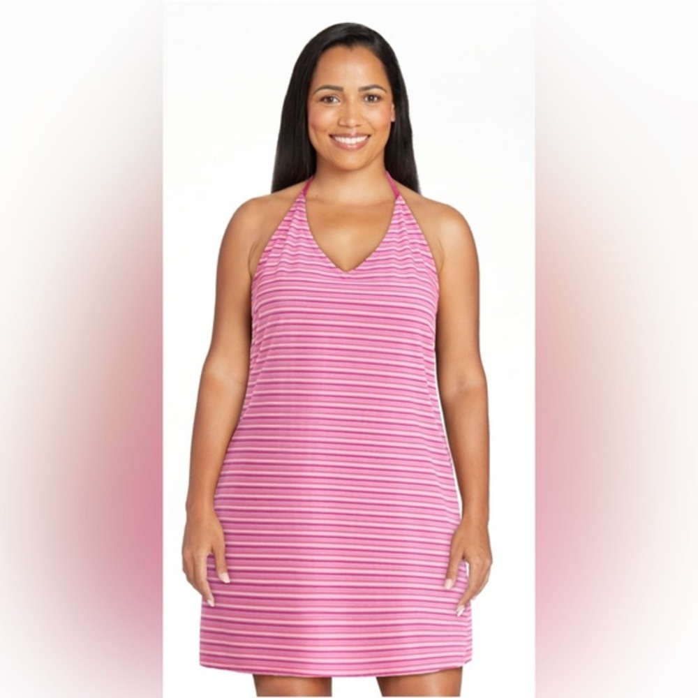 Striped Terry bathing suit cover OR Halter Dress NWT
